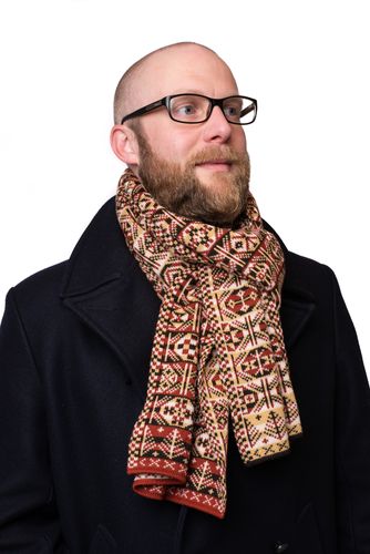 Thick Heritage colour Fair Isle scarf in old pattern